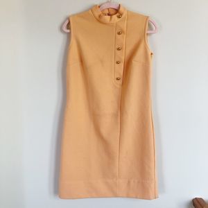 Vintage Beeline Women's Mock Neck Sleeveless Shift Dress Peach Size Medium